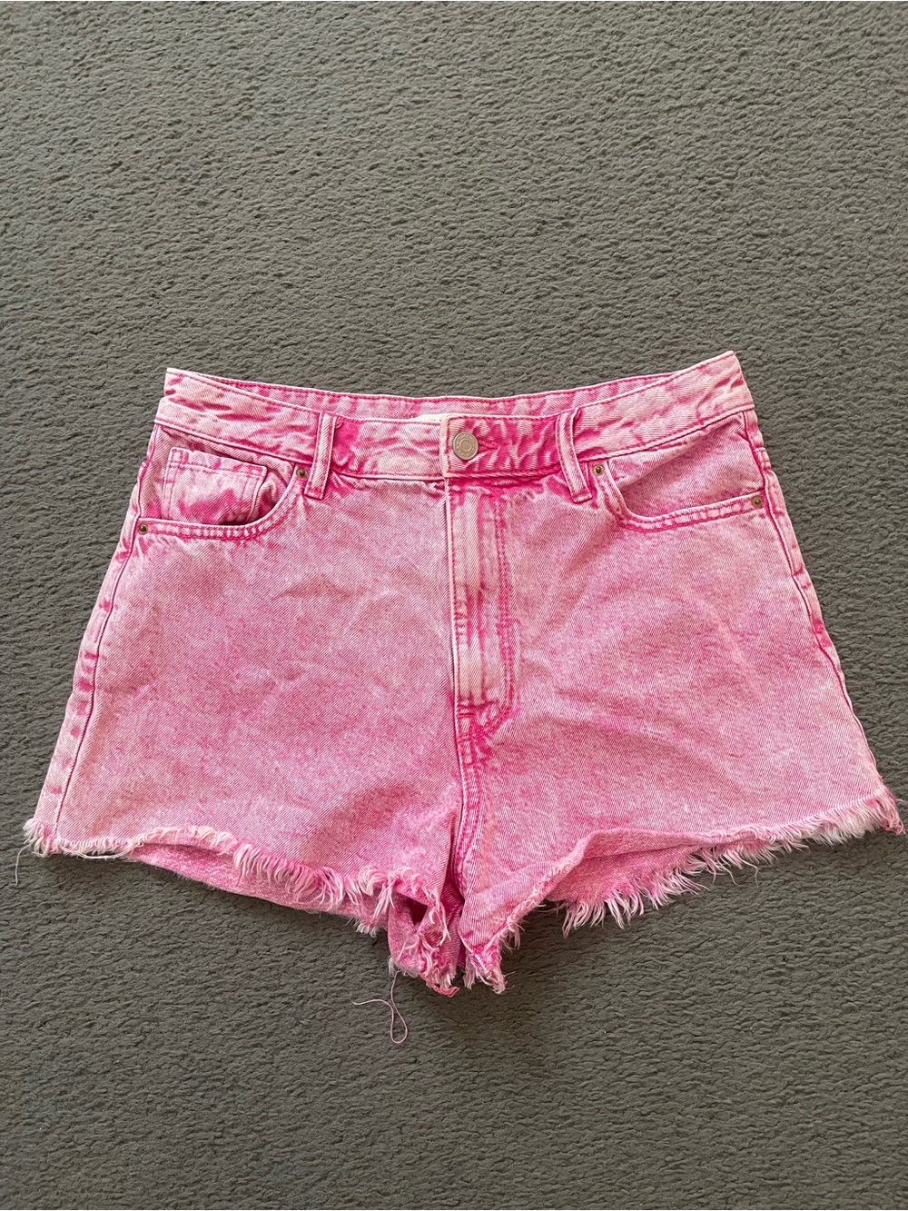 PacSun Pink High-Rise Denim Cutoff Shorts